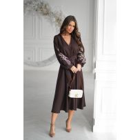 Сукня на запах шоколад №596931