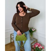 Весняна базова кофта шоколад №596947