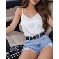 Легкий шовковистий топ білий №597003