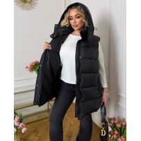 Жилет зі зйомним капюшоном чорний №597055