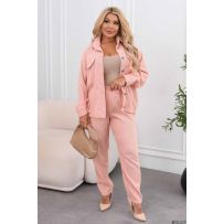 Вельветовий костюм пудра №597063