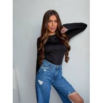 Лонгслів чорний №597073