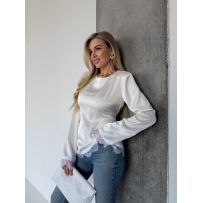 Блуза з шовку молочна №597077
