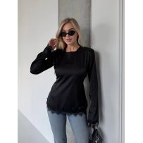 Блуза з шовку чорна №597079