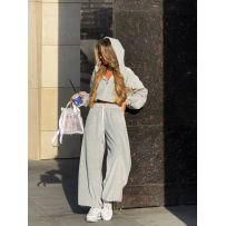 Мʼякий костюм сірий меланж №597086