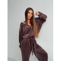 Велюровий Костюм трійка шоколад №597102