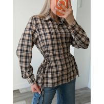 Сорочка в клітинку беж №597119