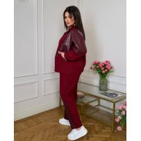 Трендовий костюм з штанами,класна кофта летучка бордо №597121