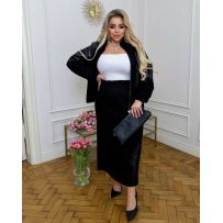 Трендовий костюм з спідницею,класна кофта летучка чорний №597125