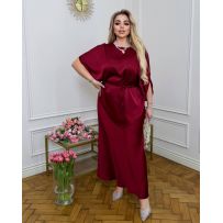 Трендовий костюм з спідницею,класна блуза летучка бордо №597129