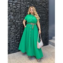 Зелена сукня з льону №597155