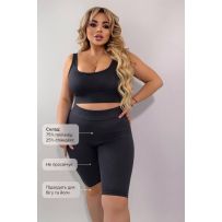 Жіночі літні капрі до коліна графіт №597230