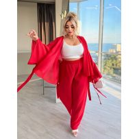 Брючний костюм двійка червоний №597249