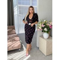 Сукня чорна в квітку №597267
