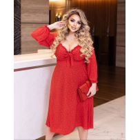 Сукня в горох червона №597270