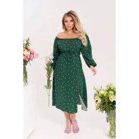 Сукня в горох зелена №597271
