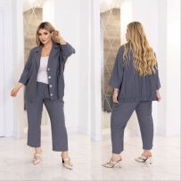 Костюм в смужку сірий №597293