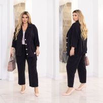 Костюм в смужку чорний №597294