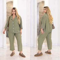 Костюм в смужку олива №597296