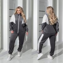 Спорт костюм Сірий + білий №597307