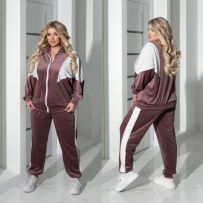 Спорт костюм Мокко+білий №597308