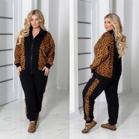 Спорт костюм чорний+рудий №597312