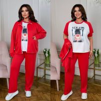 Костюм трійка червоний №597317