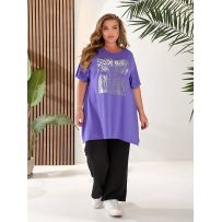 Футболка-туніка  лавандова №597346