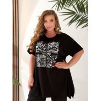 Футболка-туніка  чорна №597347