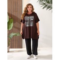 Футболка-туніка шоколад №597348
