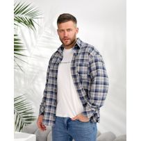 Чоловіча сорочка в клітинку джинс №597388