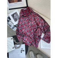 Сорочка HEARTS в клітинку бордо №597436