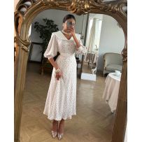 Романтична сукня біла в квітку №597438