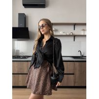 Шовкова сорочка чорна №597456