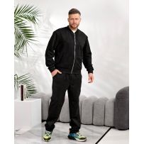 Чоловічий костюм з замшу на дайвінгу чорний №597472