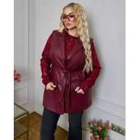 Стильна двійка (лонг+жилет) бургунді №597540