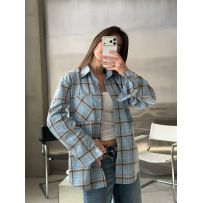 Стильна та яскрава  весняна сорочка з легкої тканини №597575