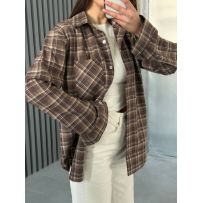 Стильна та яскрава  весняна сорочка з легкої тканини №597582