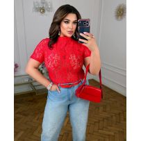 Кофтинка гепюрова червона №597615