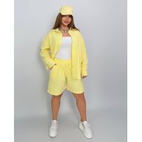 Костюм із жатого льону лимон №597630