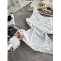 Майка з мереживом біла №597662