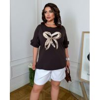 Футболка- блуза шоколад №597676