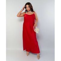 Спокуслова сукня з атласу червона №597780