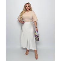 Спідниця з королівського атласу молочна №597969