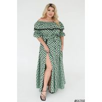 Сукня в горох фісташка №598004