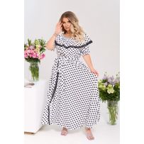 Сукня в горох біла №598007