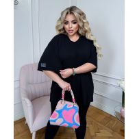 Крутезна оверсайз футболка чорна №598043