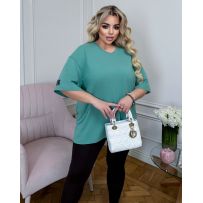 Крутезна оверсайз футболка м ята  №598046