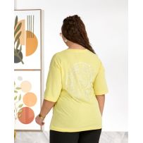 Футболка з стразами жовта №598056