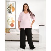 Футболка з стразами рожева №598057